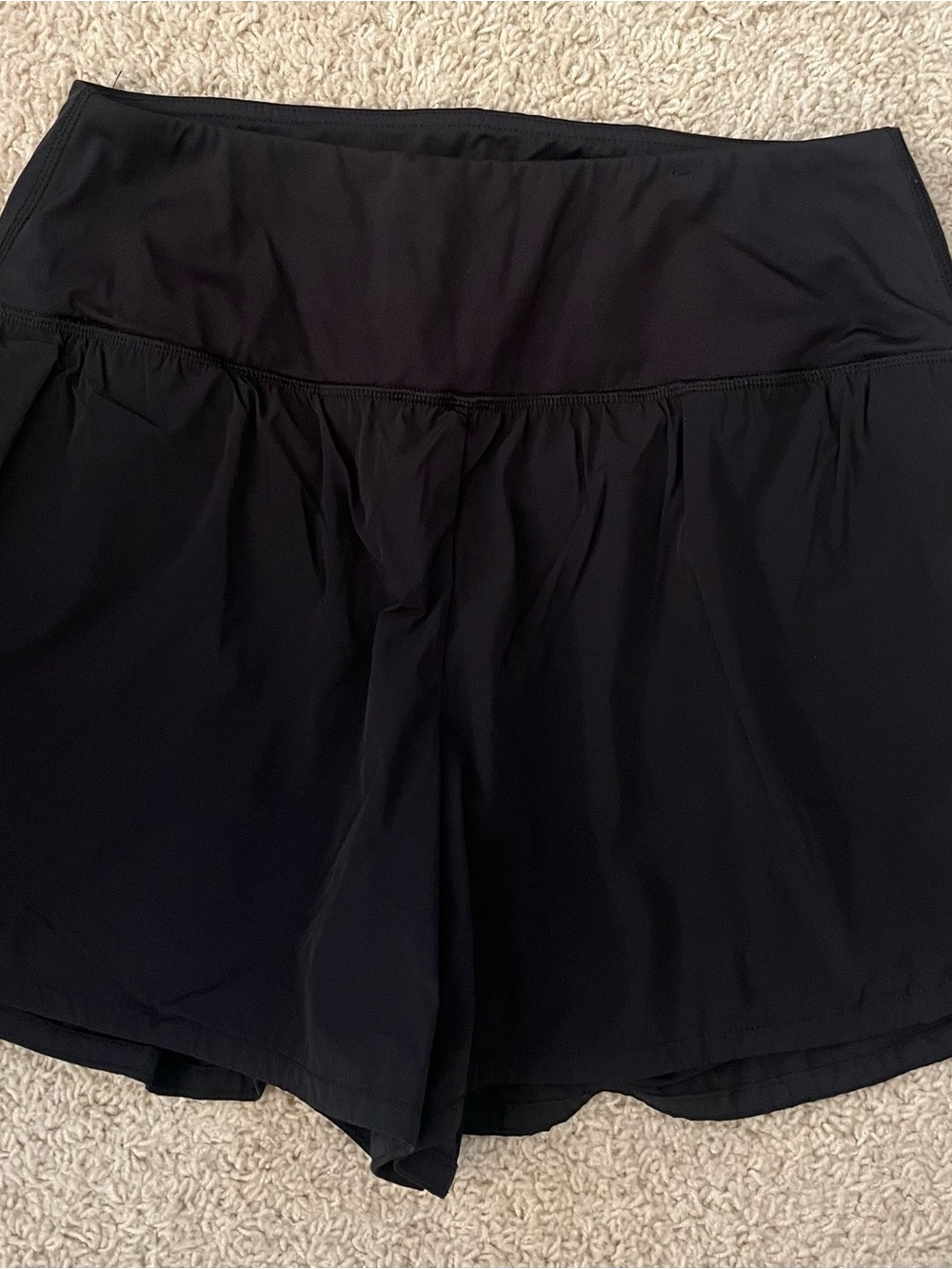 Spyder Black Women's Double Layer Athletic Shorts with Wide Waistband
